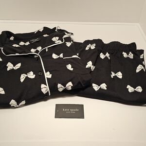 Kate Spade Bow Pajama Set * Long Sleeve Top & Long Pants